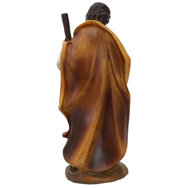 Saint Joseph with staff in resin 15 cm