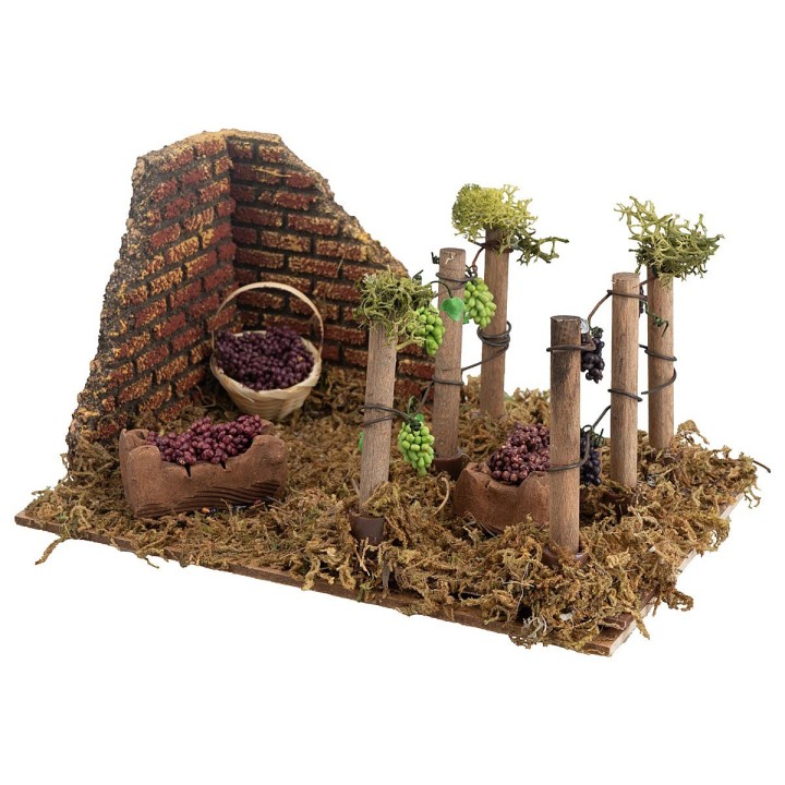 Vigneto con uva cm 20x14x10,5 h.