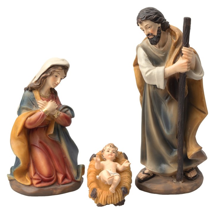 Nativity 3 figures in resin 20 cm