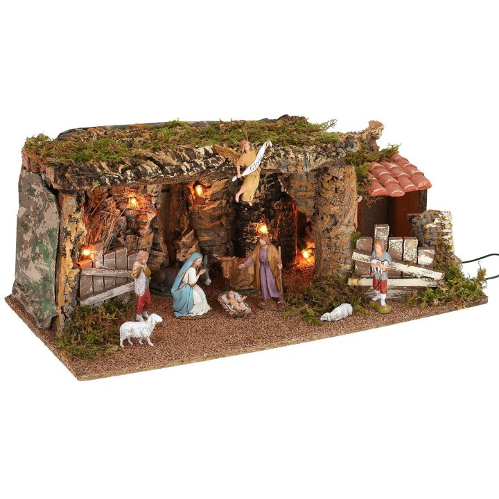 Illuminated hut with Nativity, Landi Moranduzzo series, size