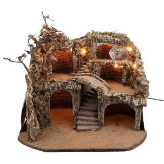 Presepe Pasquale illuminato con più livelli cm 50x50x37 h
