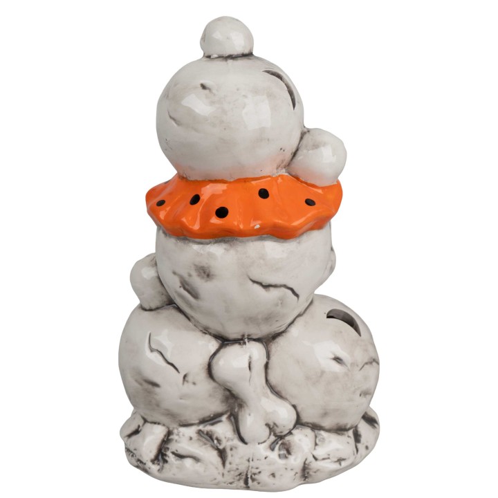 Stack of illuminated resin skulls 27.5 cm
