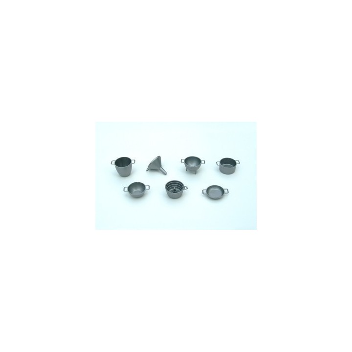 Set of 7 metal colored plastic pans - Cod. 