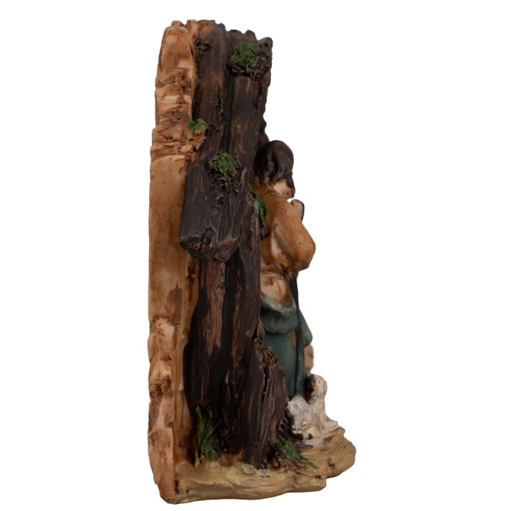 Natività con capanna e agnello cm 11,4x5,4x11,5 h