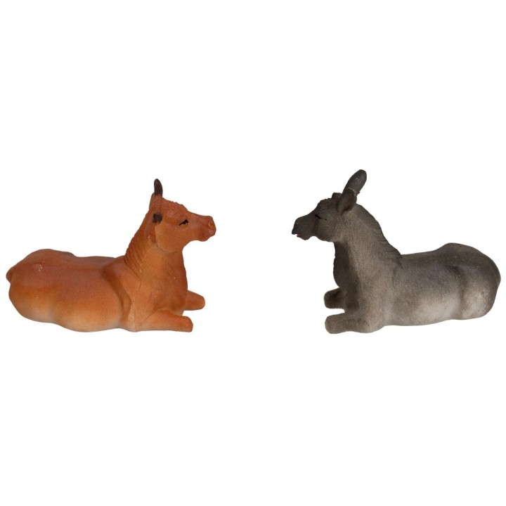 Coppia bue e asino serie 8 cm in resina