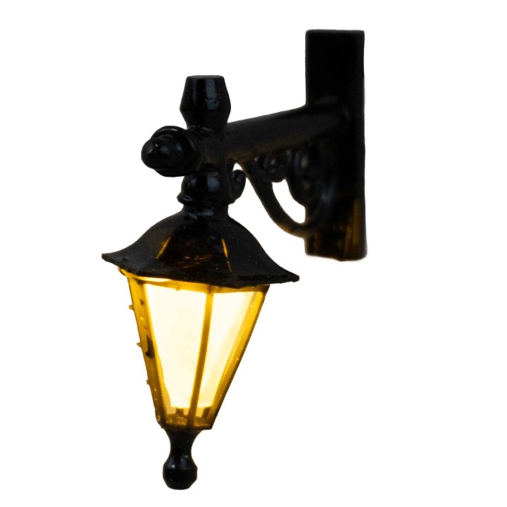 Lanterna da muro cm 4x4,1 con led giallo tremolante 12v
