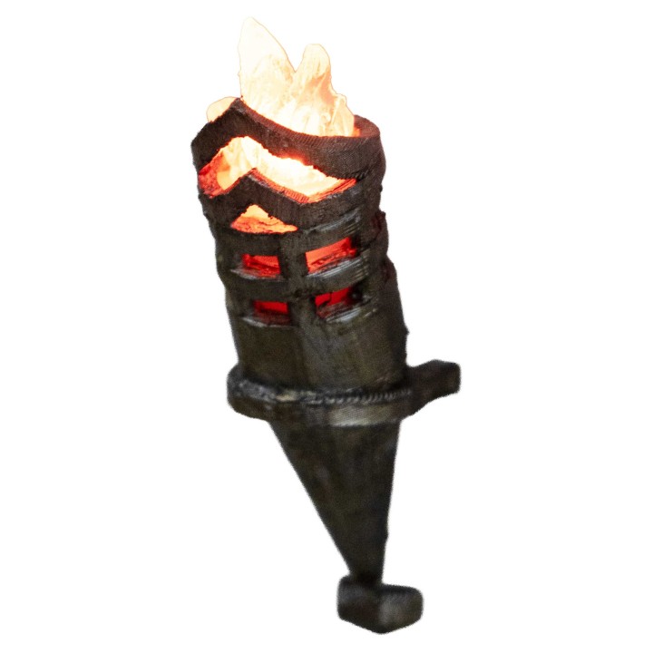Antorcha h 7,3 cm led naranja parpadeante 12v
