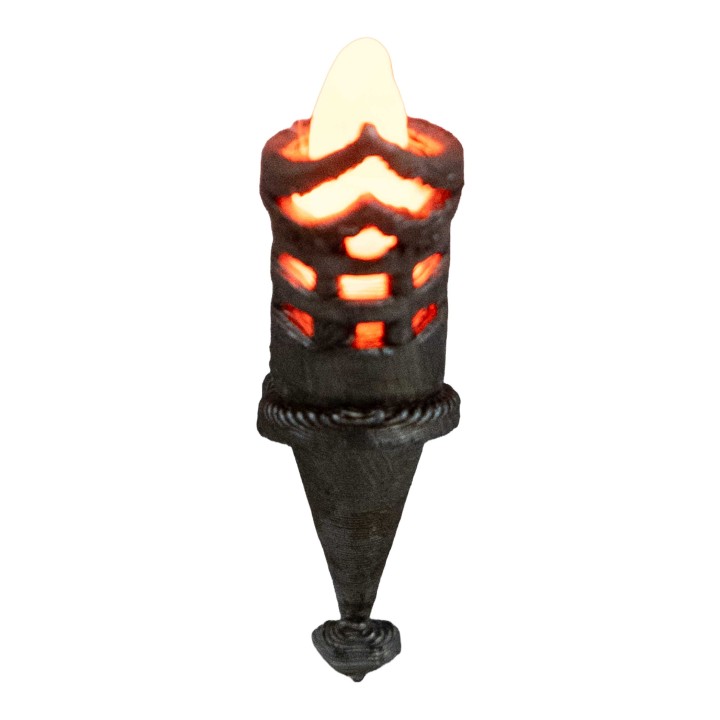 Torch h 4.1 cm flickering with orange LED 12 v.