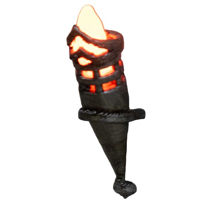 Antorcha h 4,1 cm parpadeante a LED naranja 12 v.