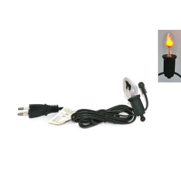 Portalampada con luce 1,5 w effetto fuoco E12-220v completo di