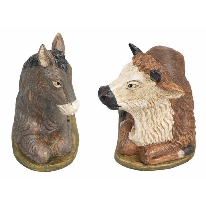Lying ox and donkey 30 cm series Euromarchi