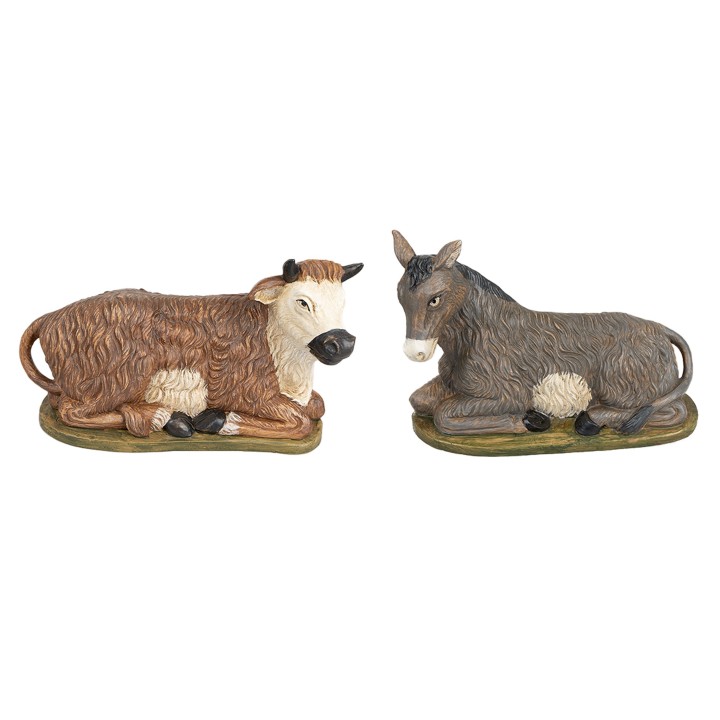 Buey y burro acostados serie 30 cm Euromarchi