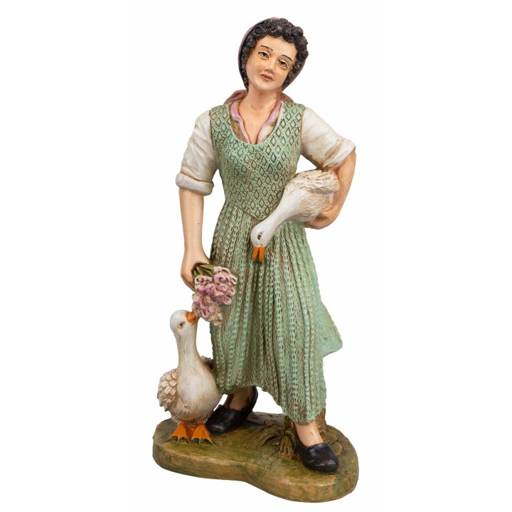 Woman with geese and bouquet of flowers series 30 cm Euromarchi