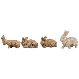 Set of 4 pcs baby rabbits with mother