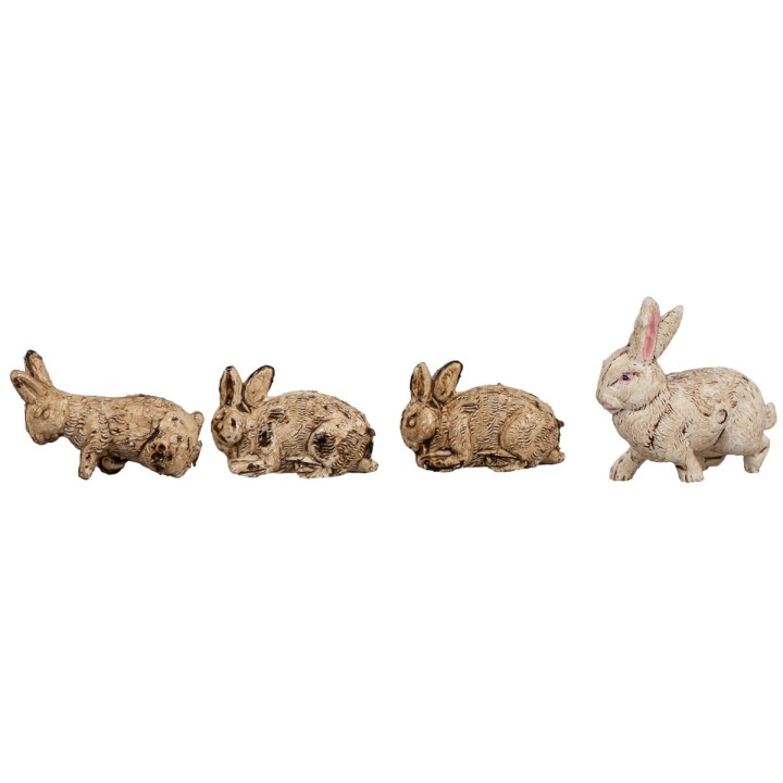 Set of 4 pcs baby rabbits with mother