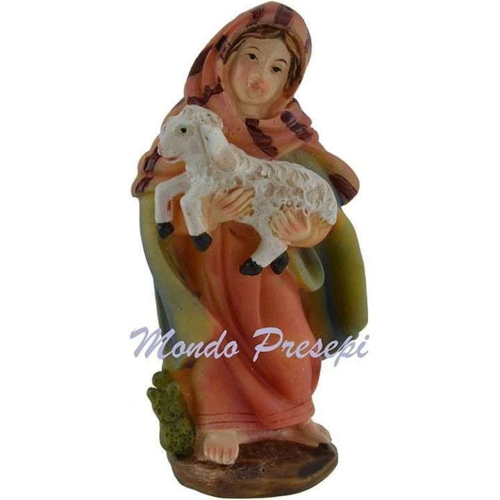 Pastorcilla con cordero de 9 cm