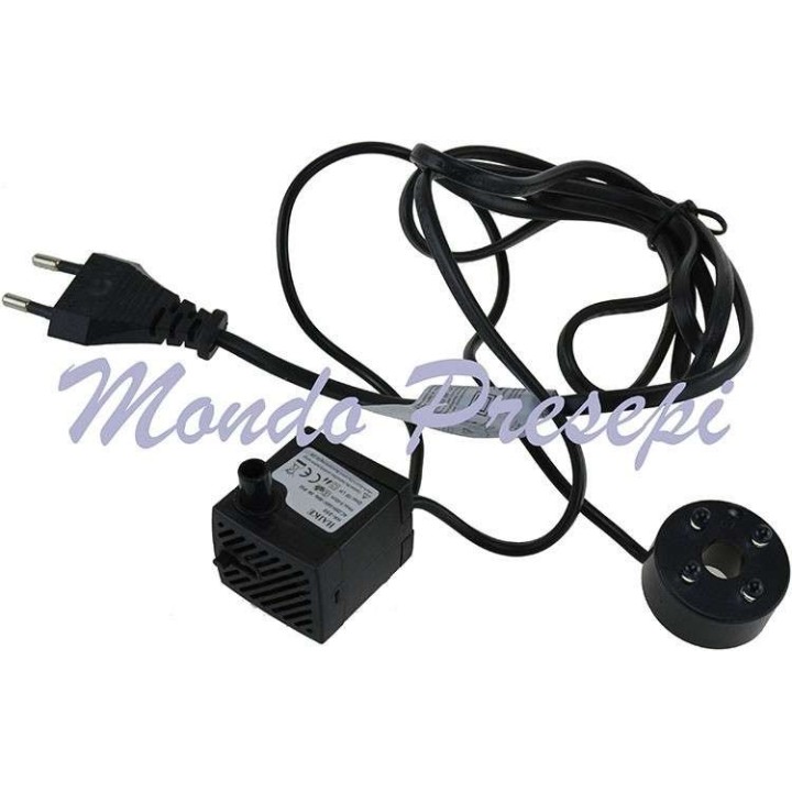 Bomba de 150 l/h con luces LED blancas altura 40 cm