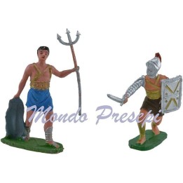 Conjunto de 2 gladiadores de 7 cm