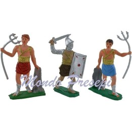 Set 3 gladiatori cm 7