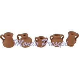 Set of 5 amphorae 1.5 - 2 cm h.