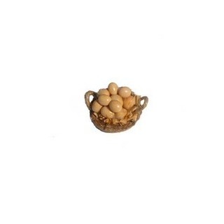 Cesta con huevos de 3 cm con asas a los lados