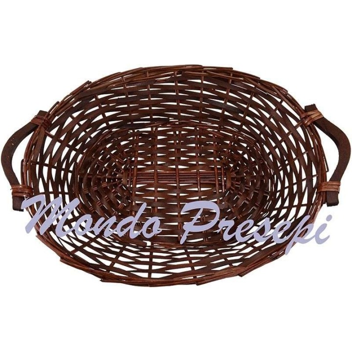 Cesta de mimbre oscuro cm 52x38x12 h.