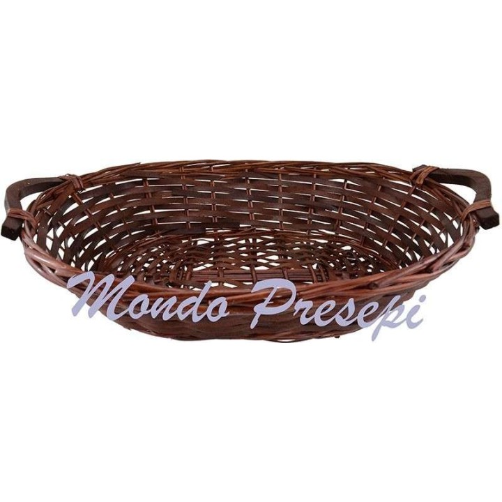 Cesta de mimbre oscuro cm 52x38x12 h.