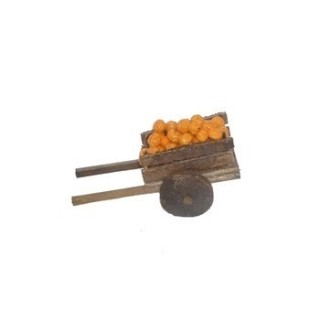 Carro de madera con naranjas