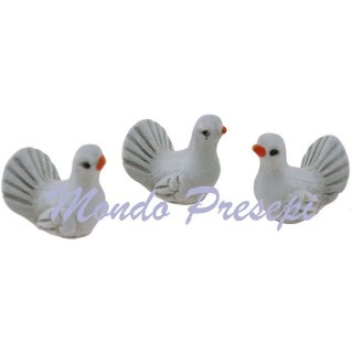 Set de 3 palomas grises cm 2,5