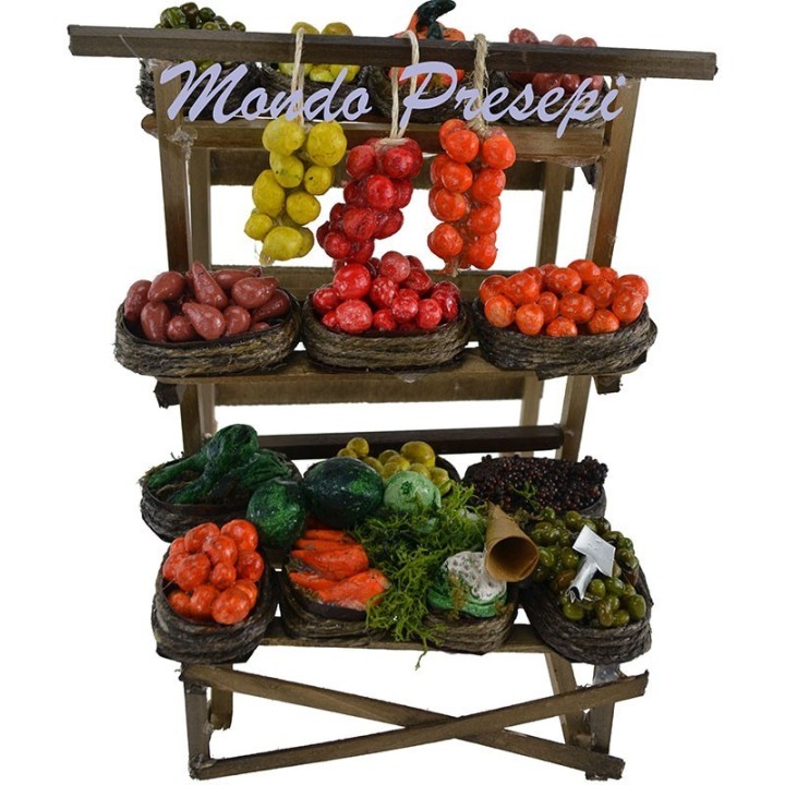 Bench with fruit and vegetables cm 12x13x16 h.