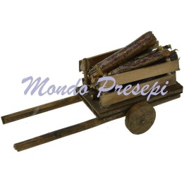 Carro con legna cm 9,5x3,5x4 h.