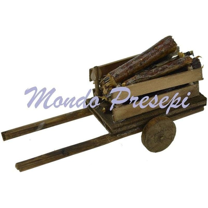 Carro con legna cm 9,5x3,5x4 h.