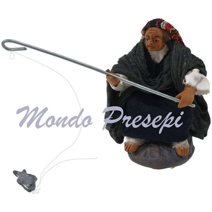 Hombre sentado que pesca, 9 cm