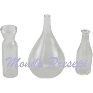 Conjunto de botella, garrafa y cuarto en vidrio -Accesorios