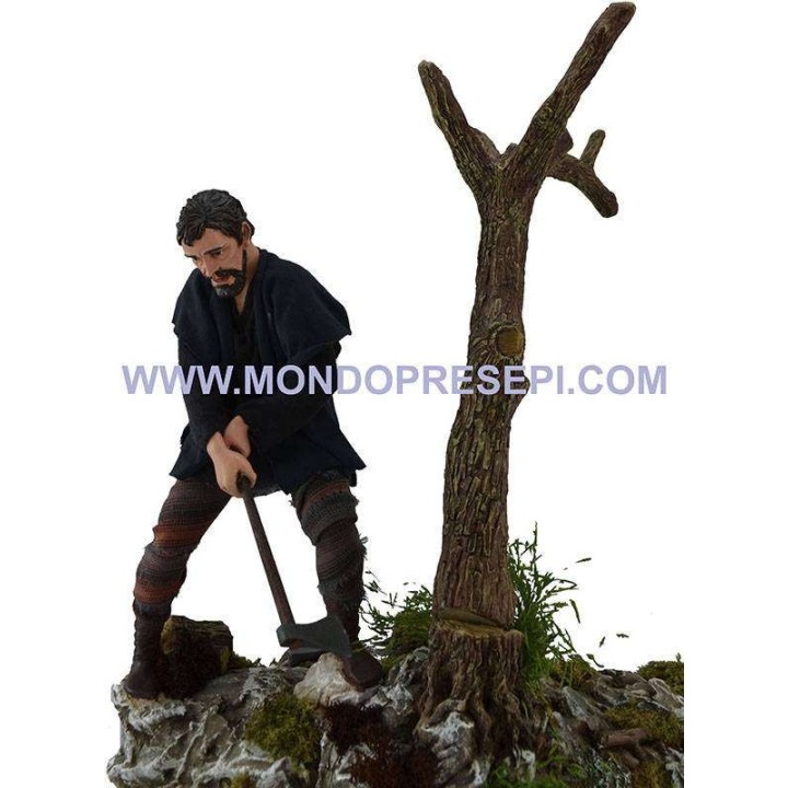 Boscaiolo cm 30 che abbatte l'albero