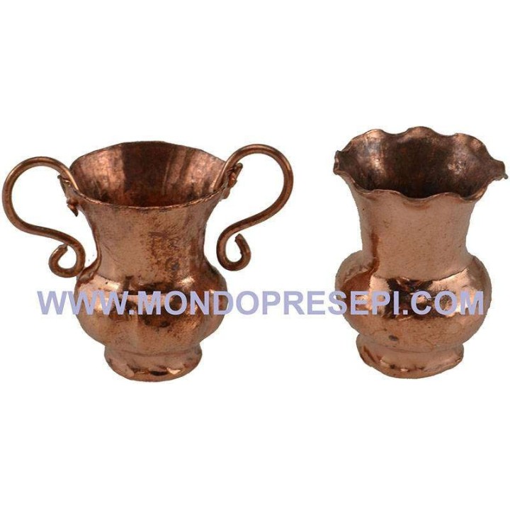Set of 2 jars, copper h. 