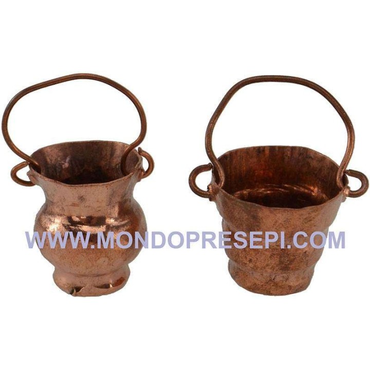 Set of 2 jars, copper h. 