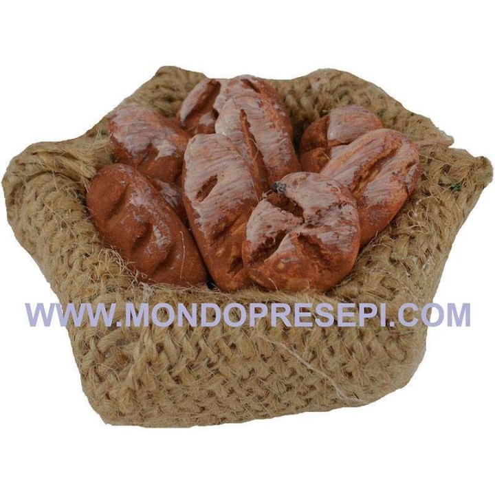 Cesto juta basso con pane
