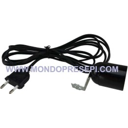 Portalámpara E27 con soporte completo de cable de 3 m y enchufe.