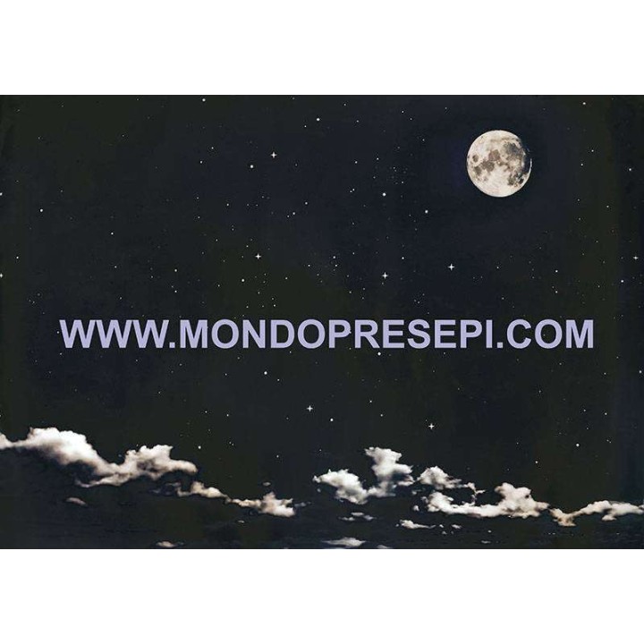 Carta cielo notturna con luna 70x50 cm