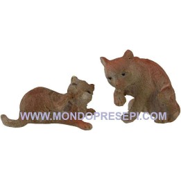 Conjunto de 2 gatos de resina de 2-3 cm