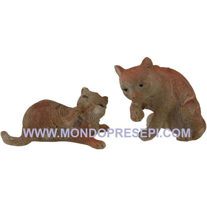 Conjunto de 2 gatos de resina de 2-3 cm