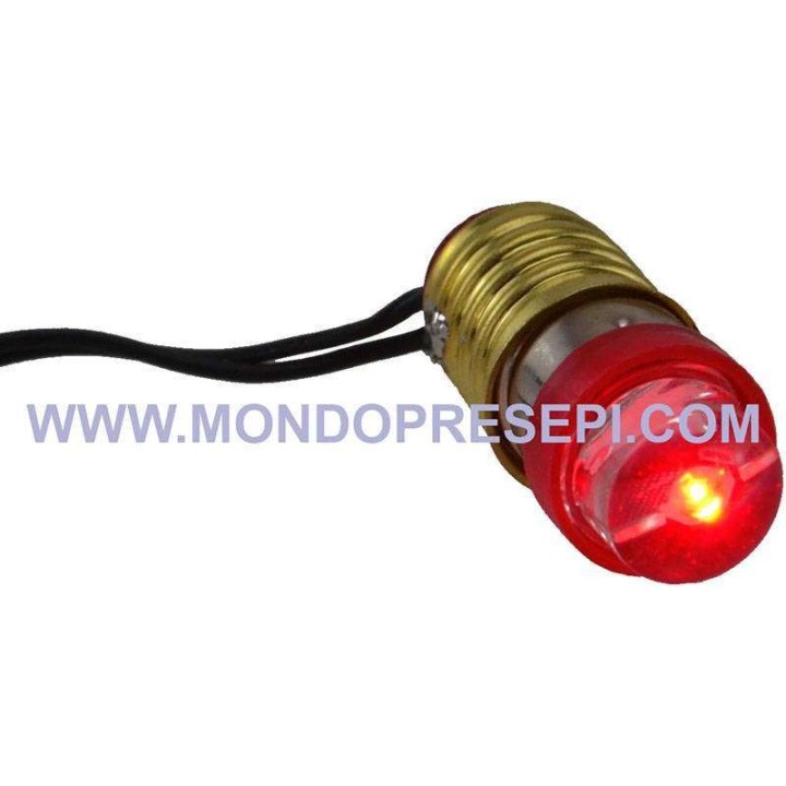 LED E10 rojo con portalámparas y clavija