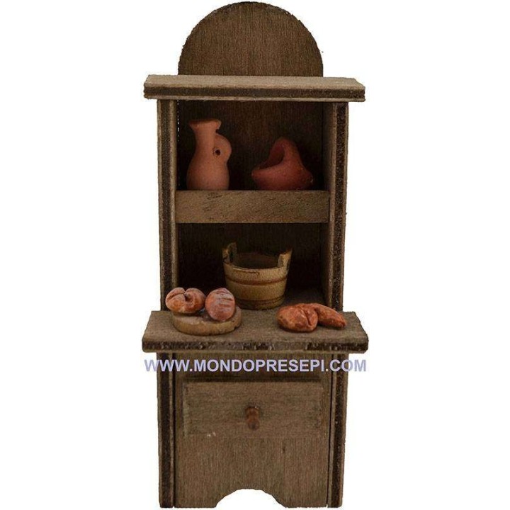 Credenza con anfore e pane