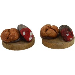 Set 2 taglieri con pane e salame ø 1,8 cm