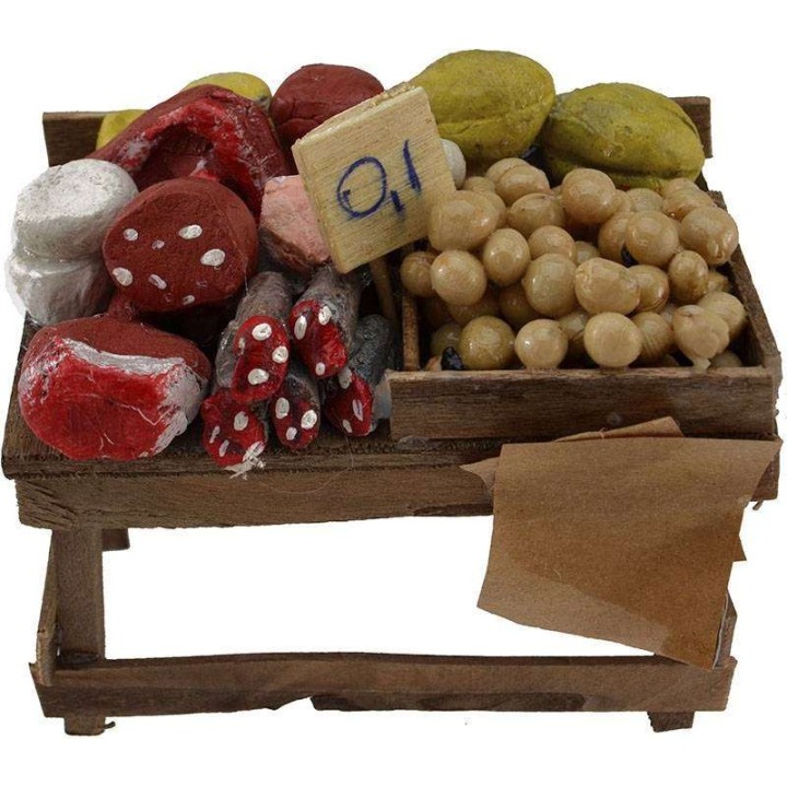 Counter with cold cuts and cheeses cm 9x6x4,5 h.