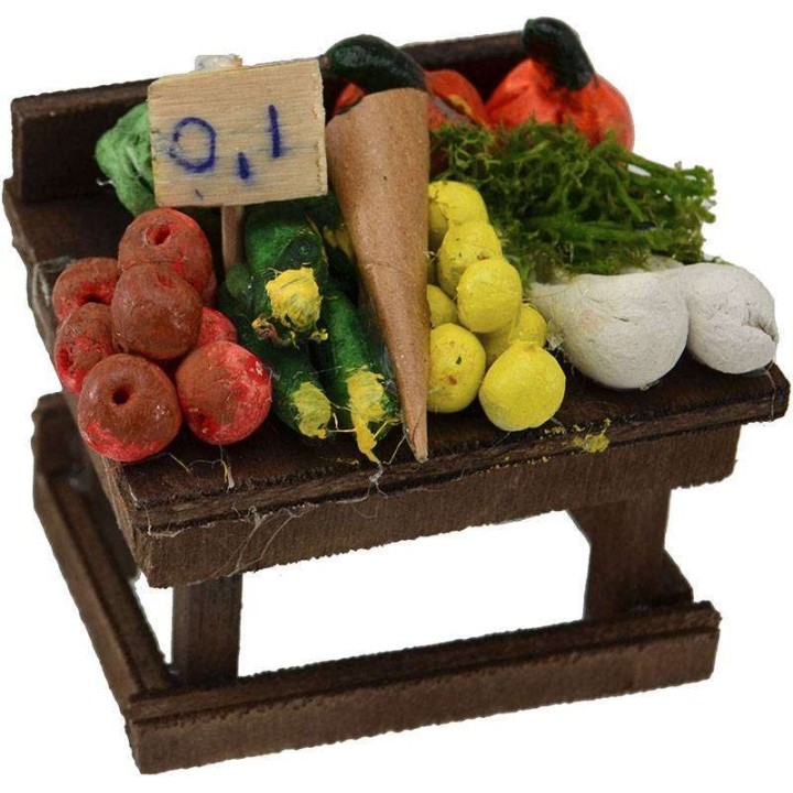 Banco de frutas y verduras de 6x5x4,5 cm h.
