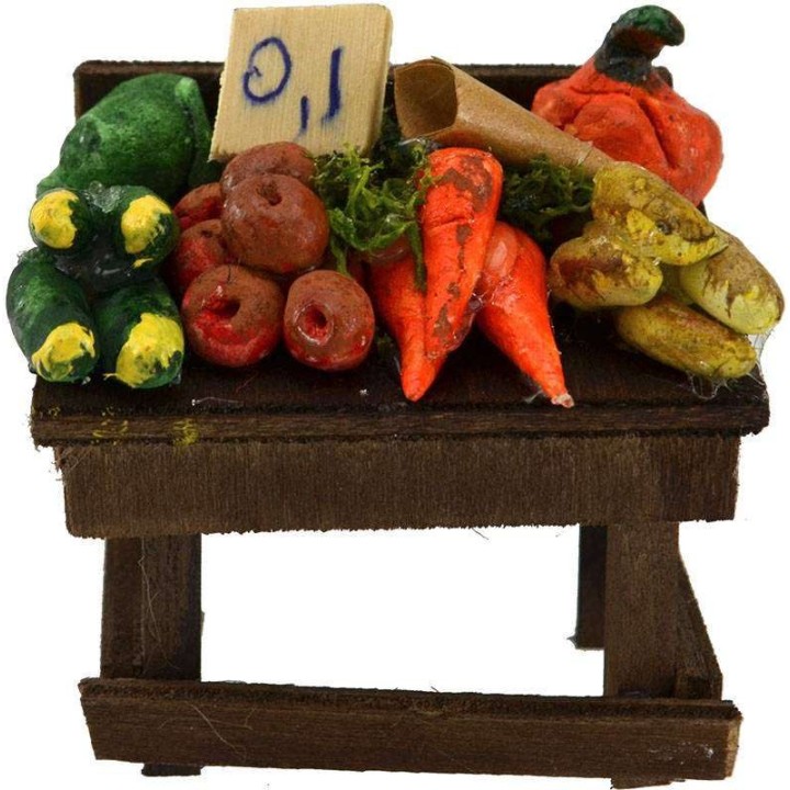Banco de frutas y verduras de 6x5x4,5 cm h.