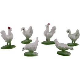 Conjunto de 6 gallinas de 1,5 cm