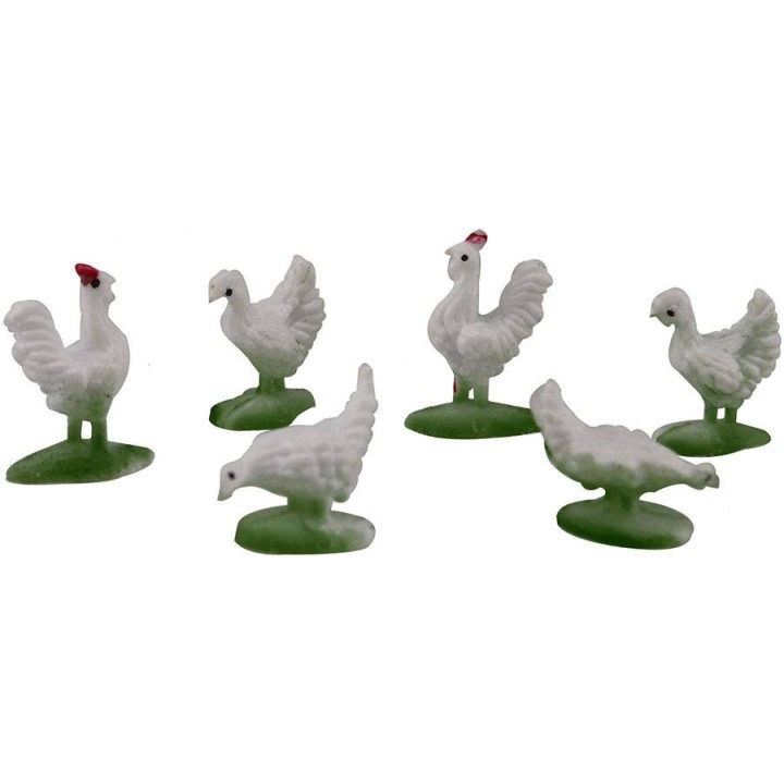 Set of 6 hens 1.5 cm